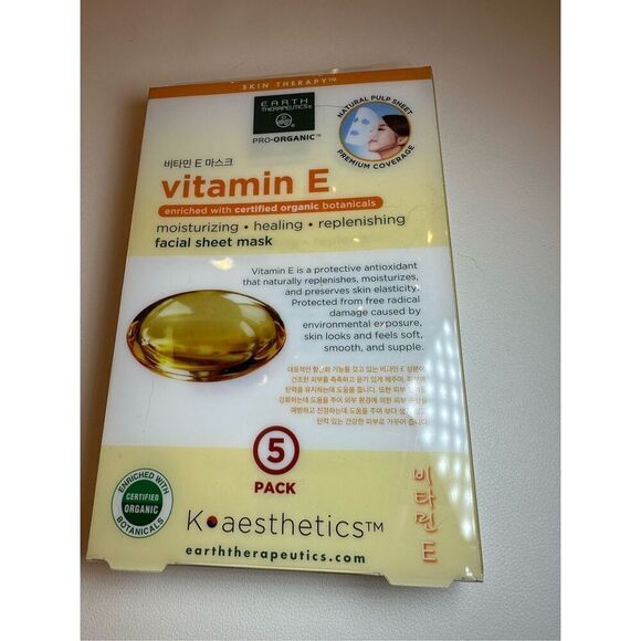 Earth Therapeutics Vitamin E skin Mask – Moisturize & Replenish your Face – Pres - Picture 1 of 5